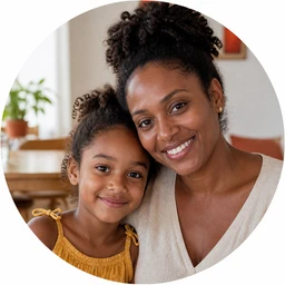 Imagem ilustrativa de mãe e filha sorrindo